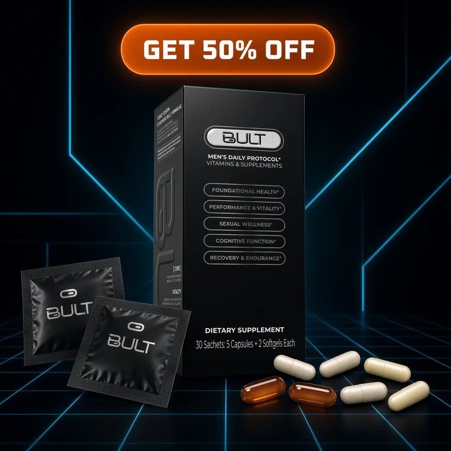 BULT box and pouches with one day's 5 capsules and 2 softgels