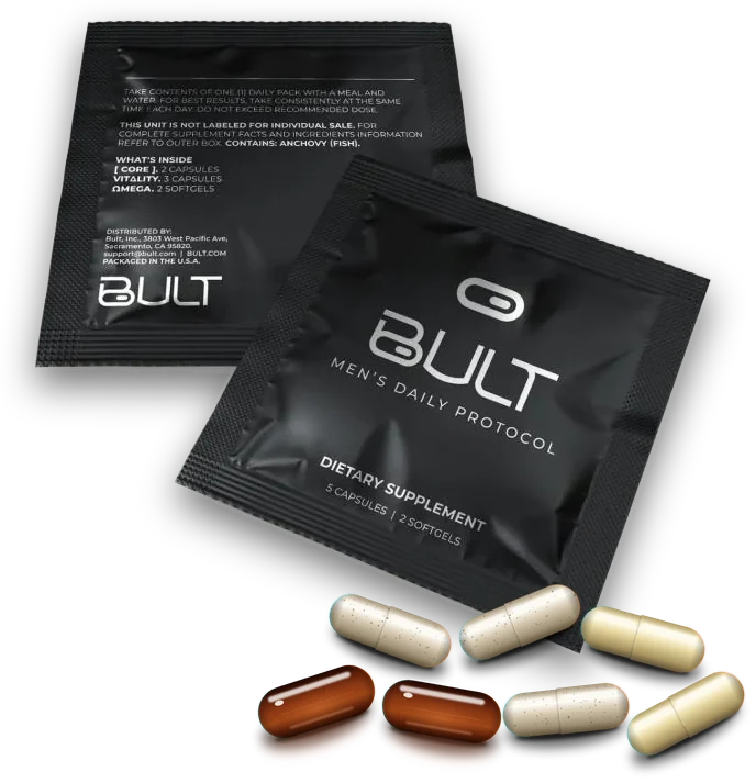 30 daily pouches, each with 5 capsules and 2 softgels