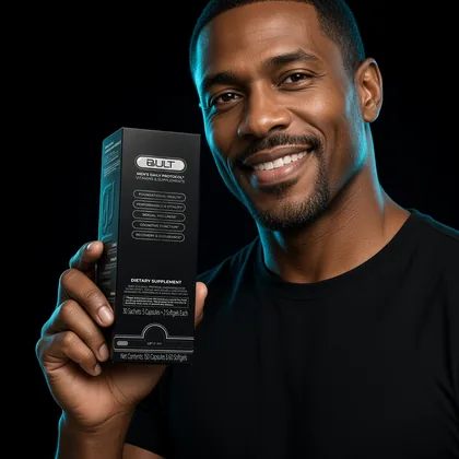 A smiling man holding up a BULT box